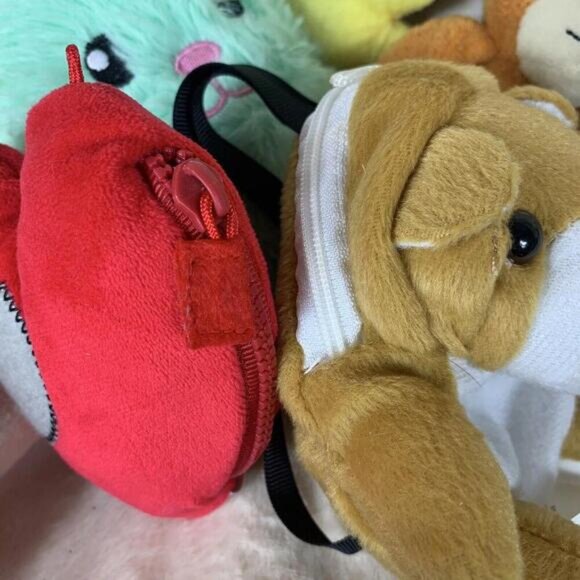 Lot of 6 Mini Plush Stuffed Animal Toys Toy Clips Change Purses​ - Picture 2 of 7